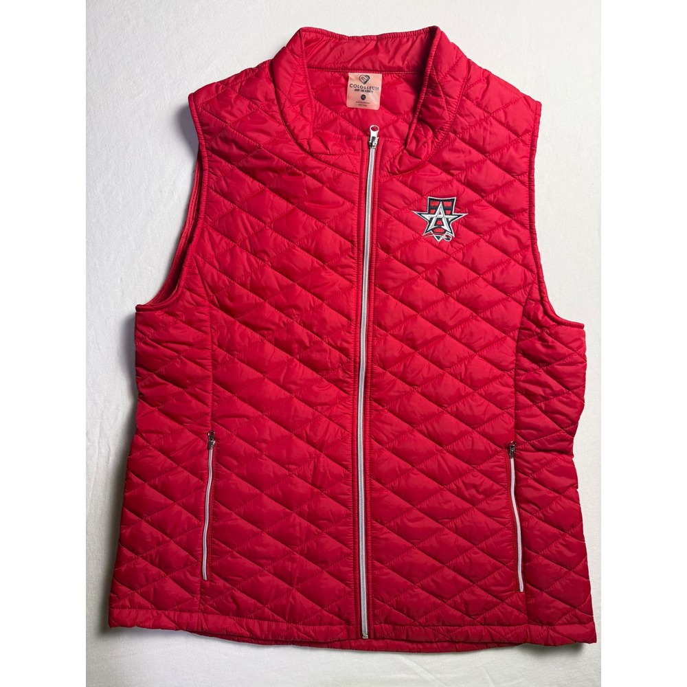 Colosseum Allen Americans Hockey Quilted Puffer Vest Red Mens XXL Full Zip-2523